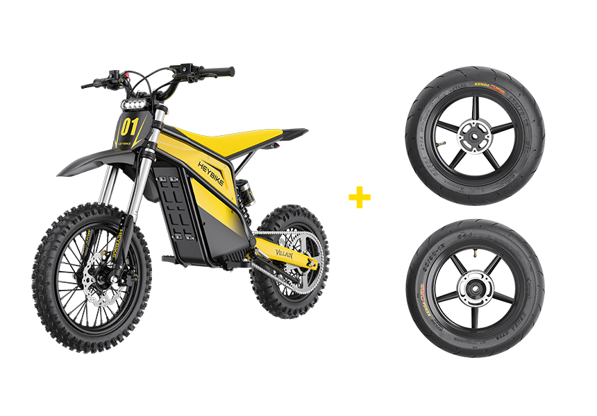 Heybike E-Dirt Bike + Supermoto Tire Set
