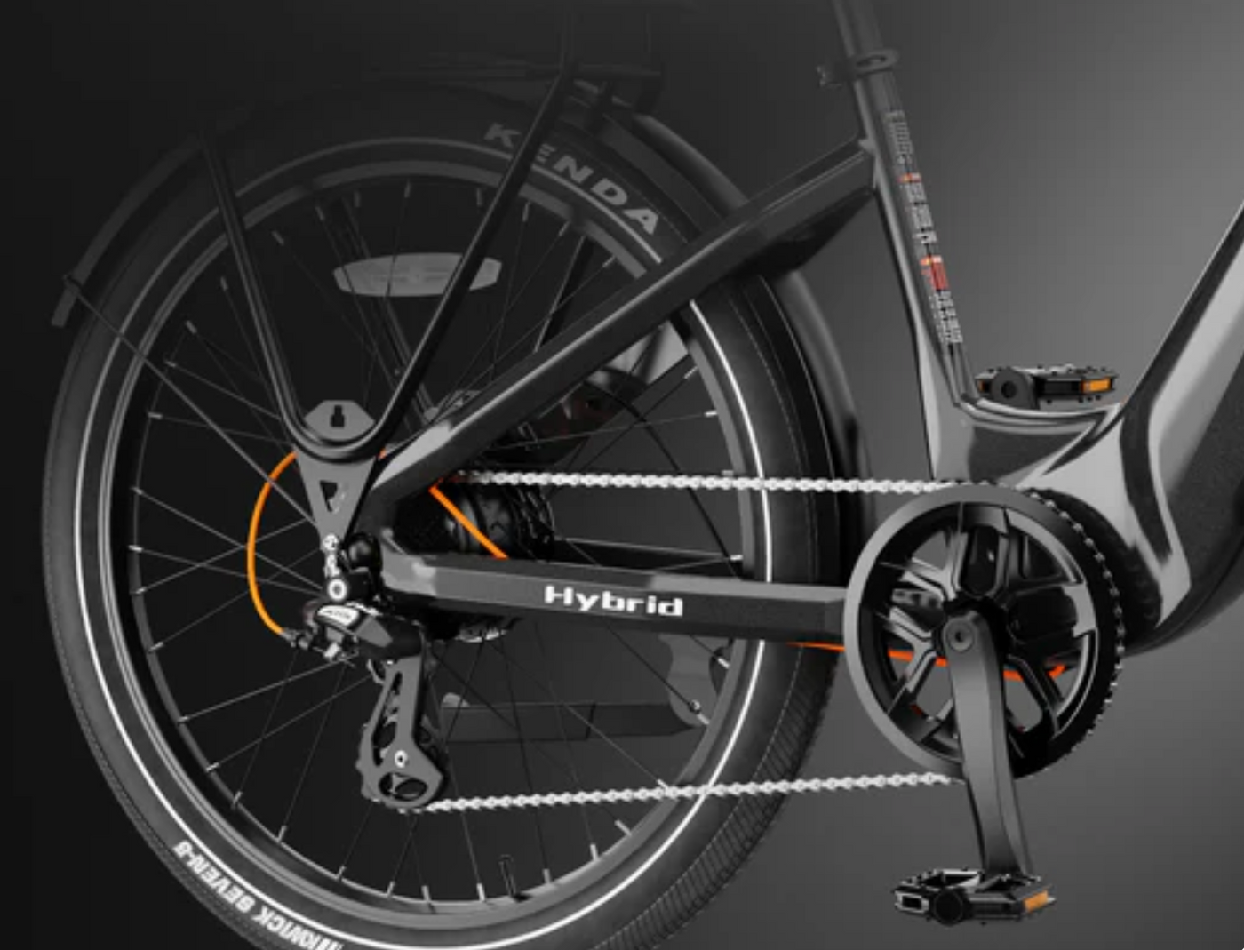 Hybrid riding on a city road